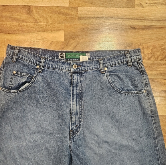 Vintage Levis SilverTab Denim Jean Shorts BOXY Fit Mens Size 40 Medium Wash - Picture 2 of 8